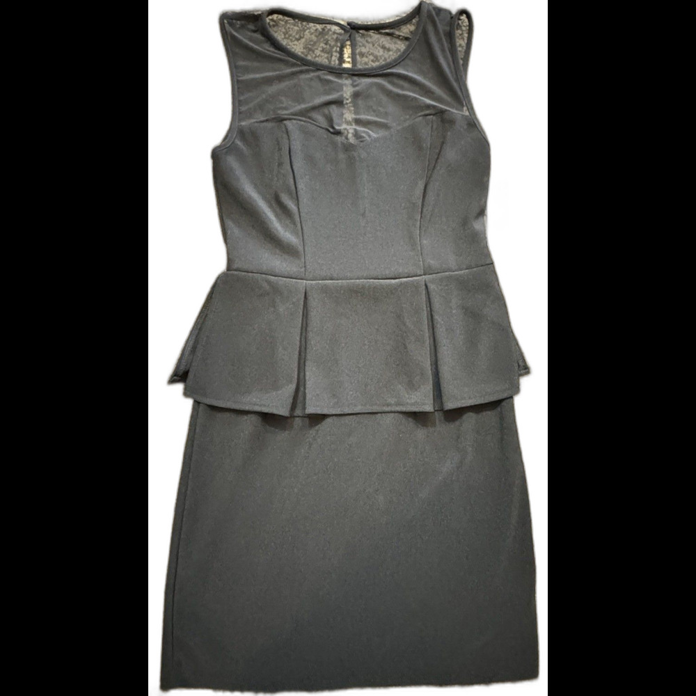 Bisou Bisou Women's Black Tiered Bottom Mesh Top Dress Size 8 NWT
